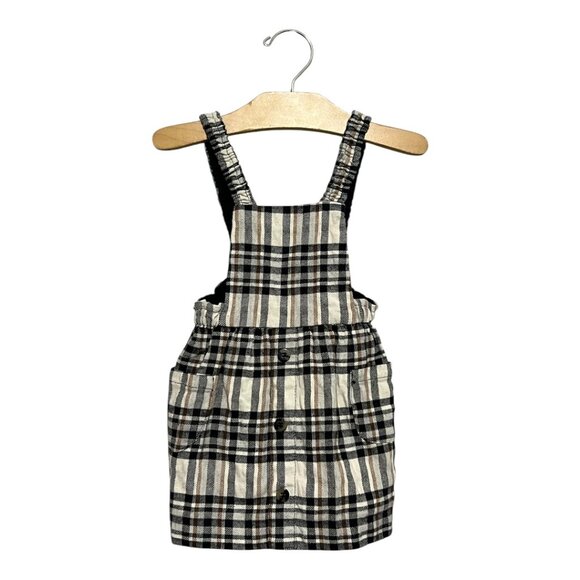 Zara Girls Plaid Overall Dress Skirt Size 2-3 - Picture 2 of 6